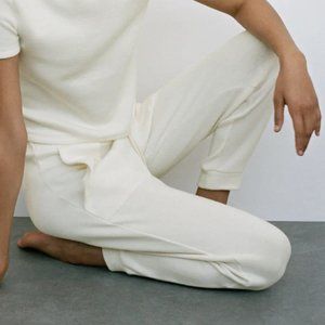 NWT Zara Ecru High Waist Jogging Pants, L